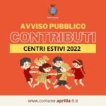 Avviso pubblico rimborsi Centri Estivi 2022.