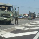 Si ribalta un autocarro dell’Esercito sulla Pontina