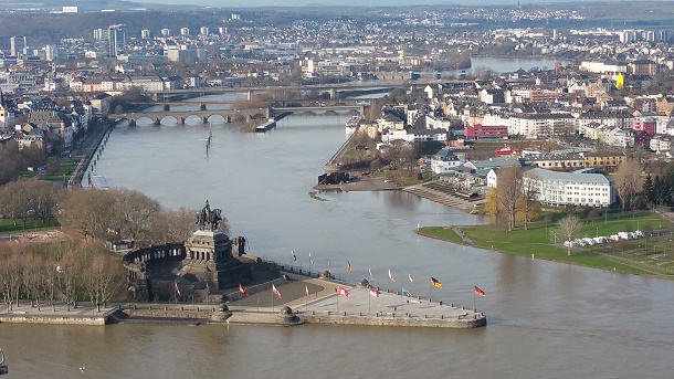 Deutsches Eck - Panorama dalla Fortezza Ehrenbreitstein