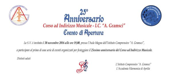 25 anni corso musicale gramsci