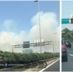 Raccordo Anulare, incendio altezza Centrale del latte