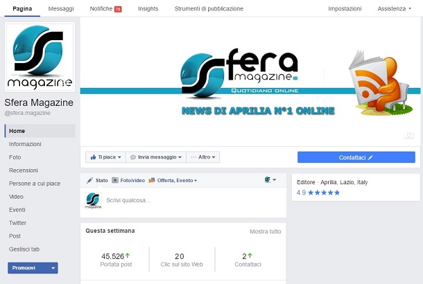 nuova grafica pagine facebook