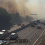 Incendio sulla Pontina all’altezza di Borgo Montello al km 59,200 .