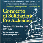 Il 15 Dicembre il Concerto di Solidarietà Pro-Alzheimer.