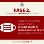 Aprilia: obbligo mascherina e divieto assoluto di consumazione alimenti in locali commerciali.