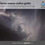 Aprilia, meteo: previsto codice giallo per oggi.