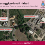 Due nuovi attraversamenti pedonali rialzati in via Mediana Cisterna.