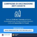 Coronavirus: da ieri via ai vaccini nel Lazio per fascia 12-15 anni.