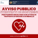 Aprilia: interventi di sostegno per pazienti con bisogno di trapianto di organo o midollo.