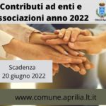 Aprilia: contributi ad enti ed associazioni per il 2022.