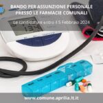 Aprilia, pubblicato il bando per assunzione di farmacisti